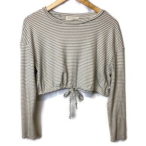 Audrey 3+1 Cropped Striped Lightweight Sweater M